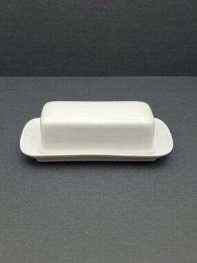 Harmony House Moonglow White Butter Dish with Lid 1/4 Lb Covered Butter Dish
